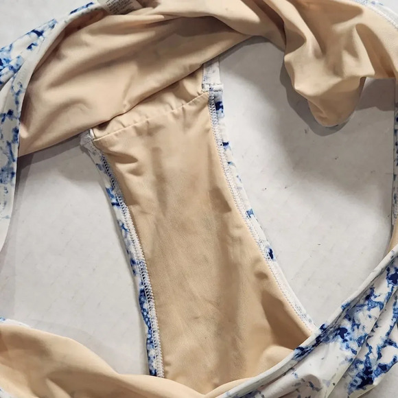 Tart Collection Swim Blue Tie Dye Racerback 2pc Piece Bikini Swimsuit Medium - Picture 7 of 7